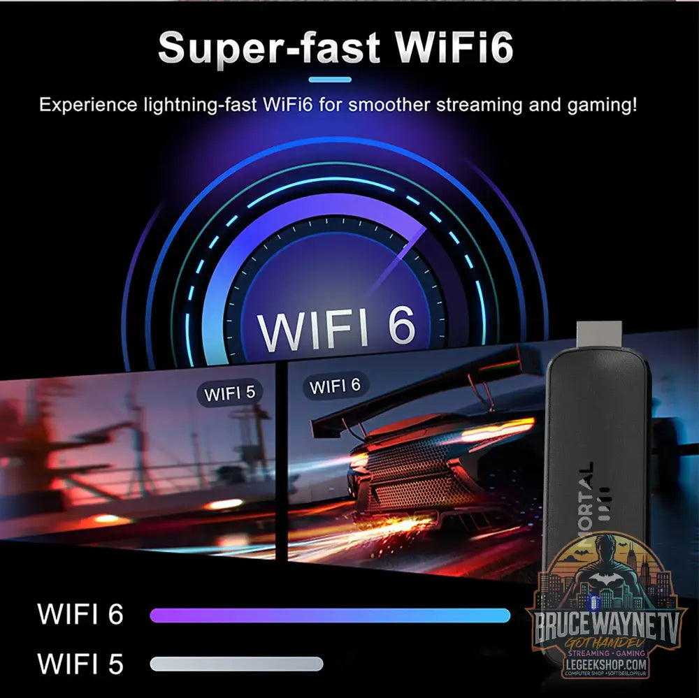Clé TV Mortal Q8, Android 14 WiFi 6 4K/8K Chromecast - Clé TV / TV Stick