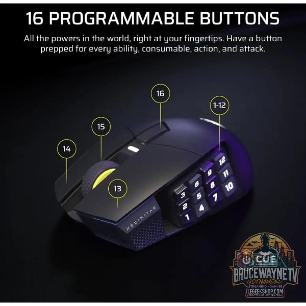 Corsair SCIMITAR Elite Wireless SE, souris gaming - vue 2