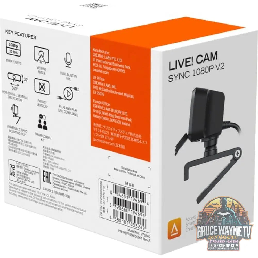 Creative Live! Cam Sync 1080p V2, webcam - Creative - vue 8