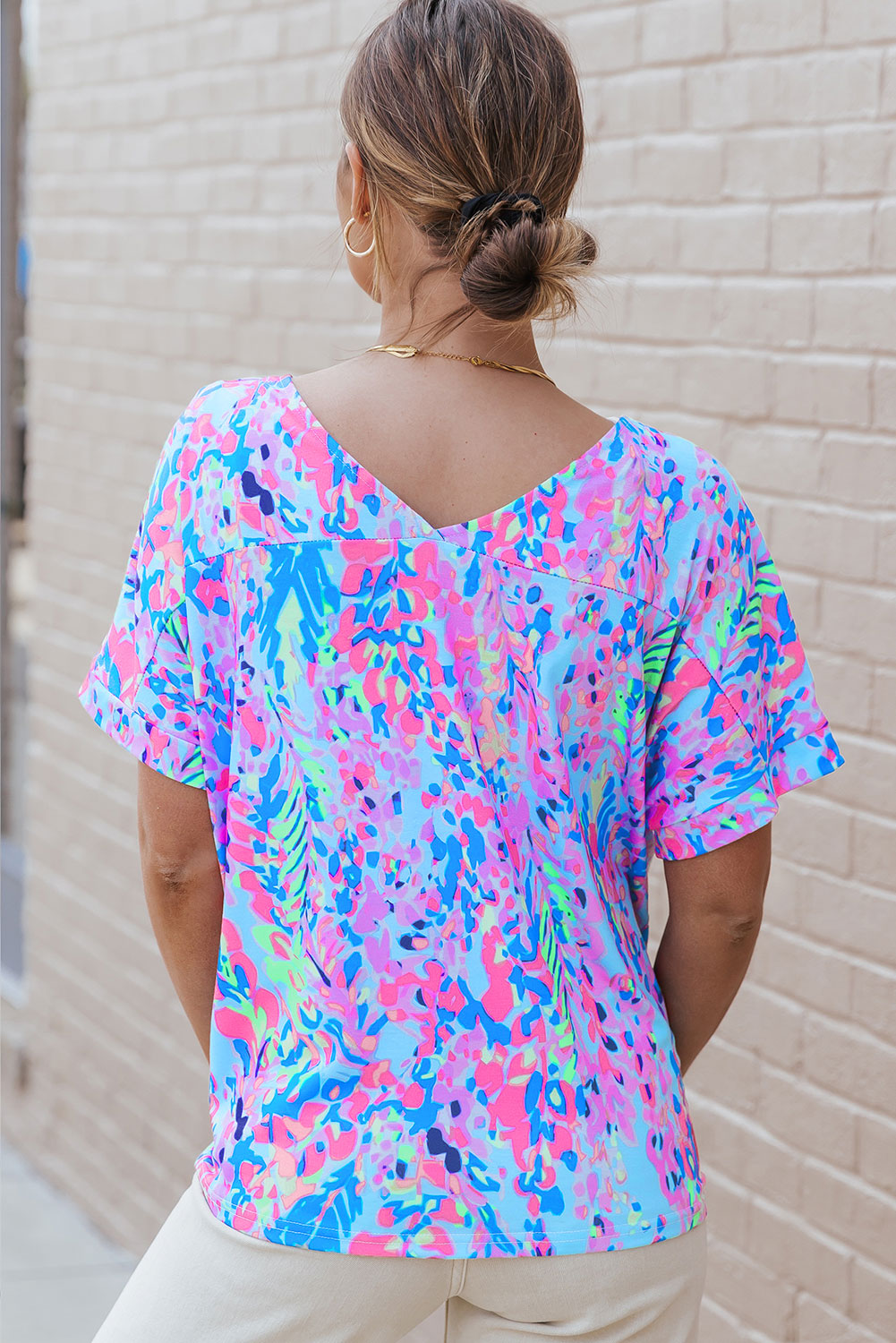 Sky Blue Loose Painted — Tops/Tops & Tees, vue 5, LeGeekShop