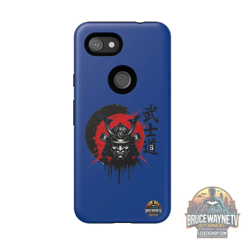 📱 samurai phone case Bleue foncé – coque renforcée Pixel & Galaxy 📱 - Google Pixel 3a / Matte - Phone Case
