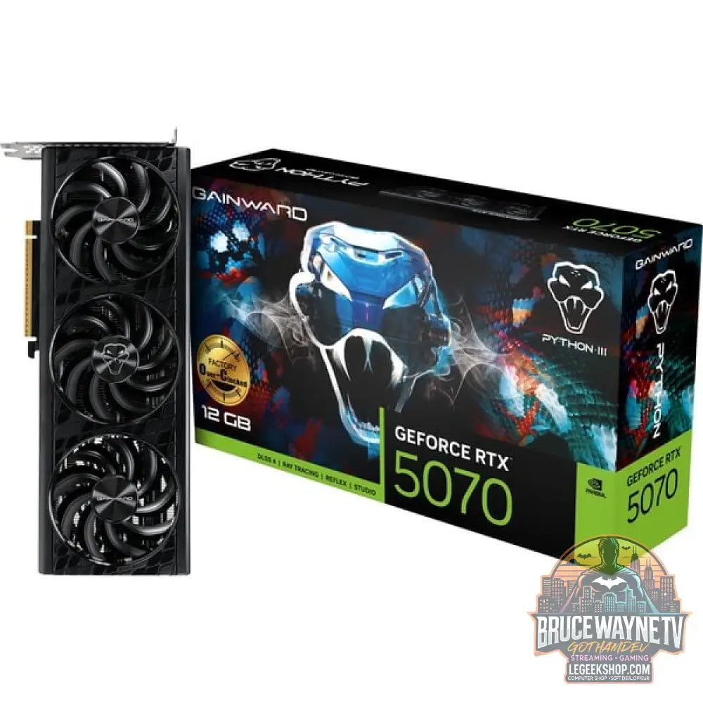 Gainward GeForce RTX 5070 Python III OC, carte graphique DLSS 4, 3x DisplayPort, 1x HDMI 2.1 - Gainward