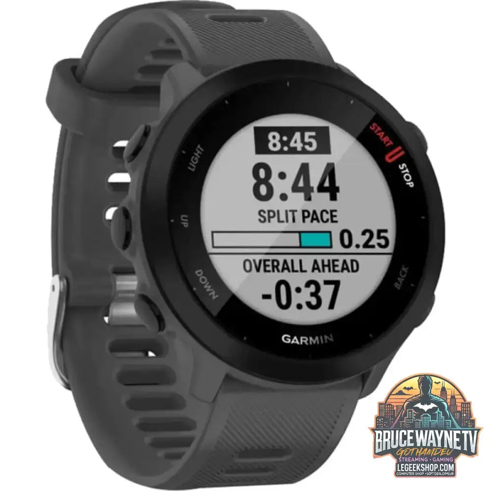 Garmin Forerunner 55, Smartwatch dunkelgrau/schwarz, 42 mm, Silikon-Armband - Garmin