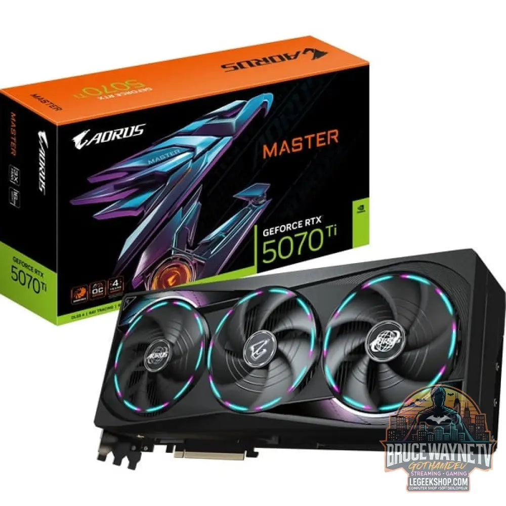 GIGABYTE GeForce RTX 5070 Ti AORUS MASTER 16G, carte graphique DLSS 4, 3x DisplayPort, 1x HDMI 2.1 - GIGABYTE