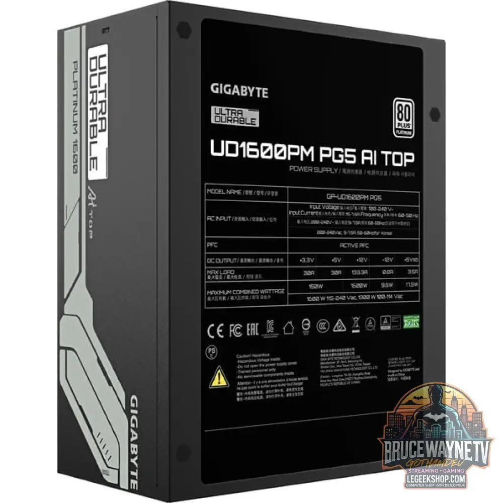 GIGABYTE UD1600PM PG5 AI TOP, alimentation PC - GIGABYTE - vue 4