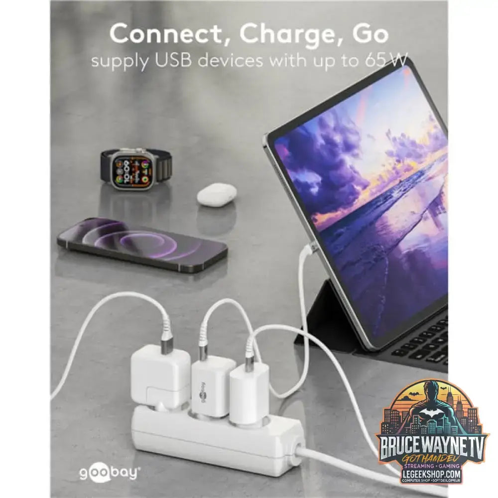 goobay USB-C PD GaN Schnelladegerät Nano 65 W weiß - goobay - vue 6