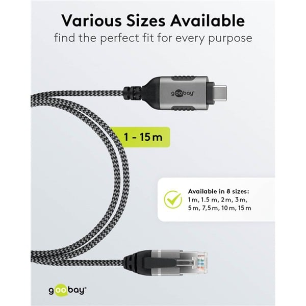 goobay Ethernet-Adapterkabel USB-C 3.2 Gen2 > RJ-45, Slim - goobay - vue 8