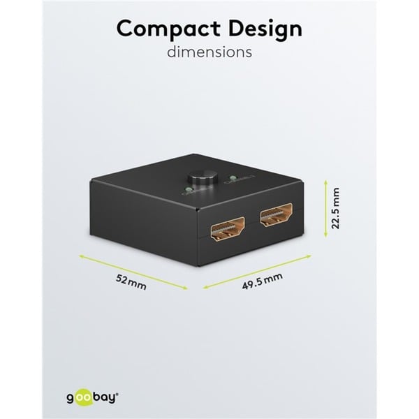 goobay Manuelle HDMI-Umschaltbox 2 auf 1 (4K @ 30Hz), HDMI Switch - goobay - vue 6