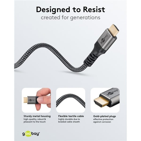 goobay Plus Ultra High-Speed HDMI-câble, 8K @ 60Hz - goobay - vue 15