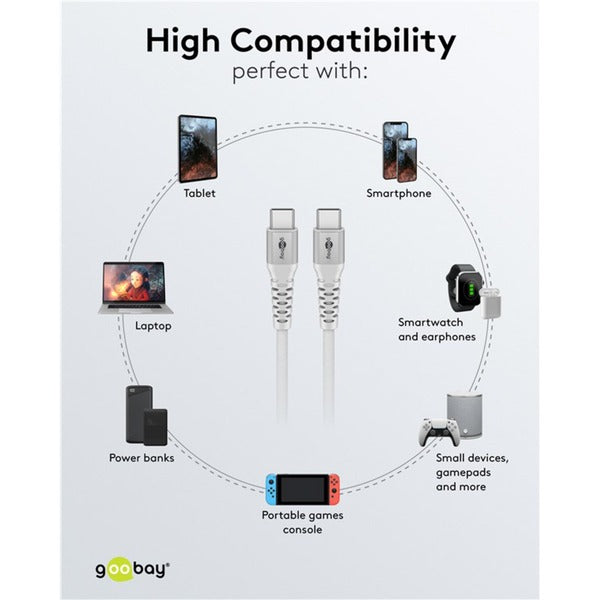 goobay Supersoftes USB 2.0 Textilkabel, USB-C Stecker > USB-C Stecker - goobay - vue 11