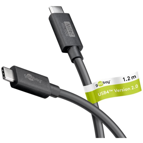 goobay USB4 Version 2.0 câble, USB-C Stecker > USB-C Stecker, 80Gbit/s - goobay - vue 4