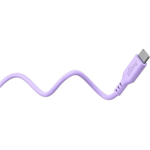 goobay USB 2.0 Silikonkabel lila, USB-C Stecker > USB-C Stecker - goobay - vue 3