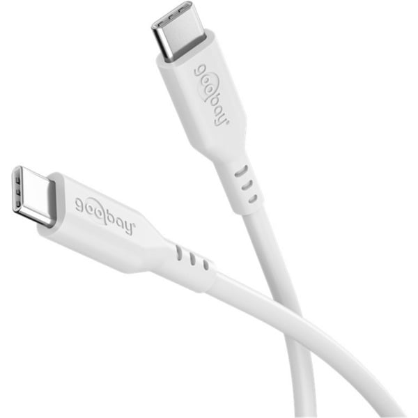 goobay USB 2.0 Silikonkabel blanc, USB-C Stecker > USB-C Stecker - goobay - vue 5