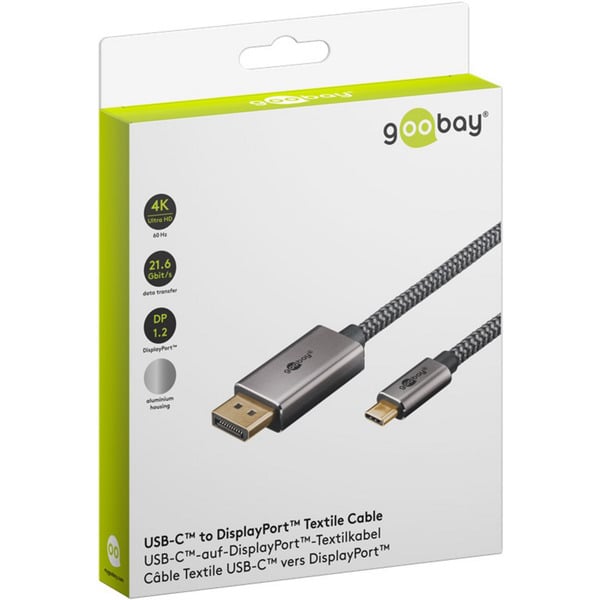 goobay USB Adapterkabel, USB-C Stecker > DisplayPort Stecker, 4K 60Hz - goobay - vue 3