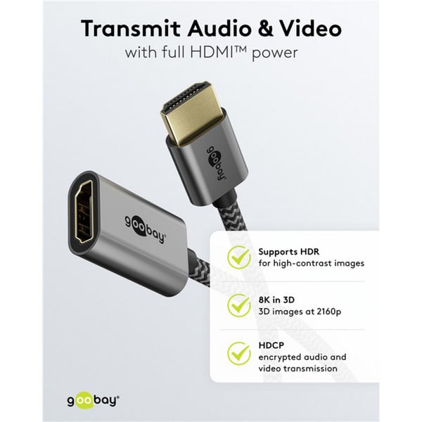 (€ 75,50 / 1 m) goobay Ultra High-Speed HDMI-Flexiadapter, câble - goobay - vue 9