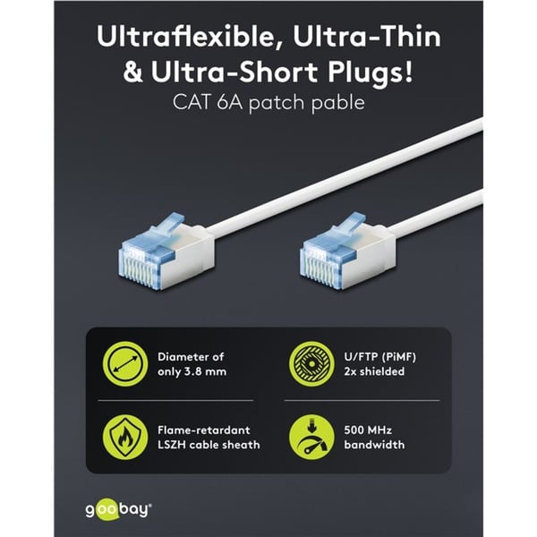 goobay Ultraflexibles Cat.6a Patchkabel slim, U/FTP - goobay - vue 6