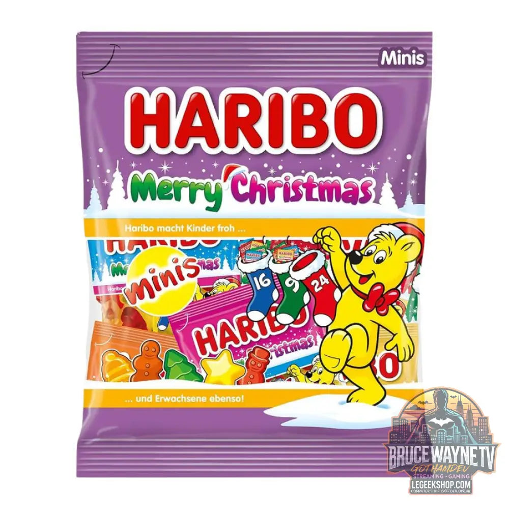 Haribo Marry Christmas Minis bonbons gélifiés aux fruits de 250g (Pack de 20) - Snacks & boissons importés