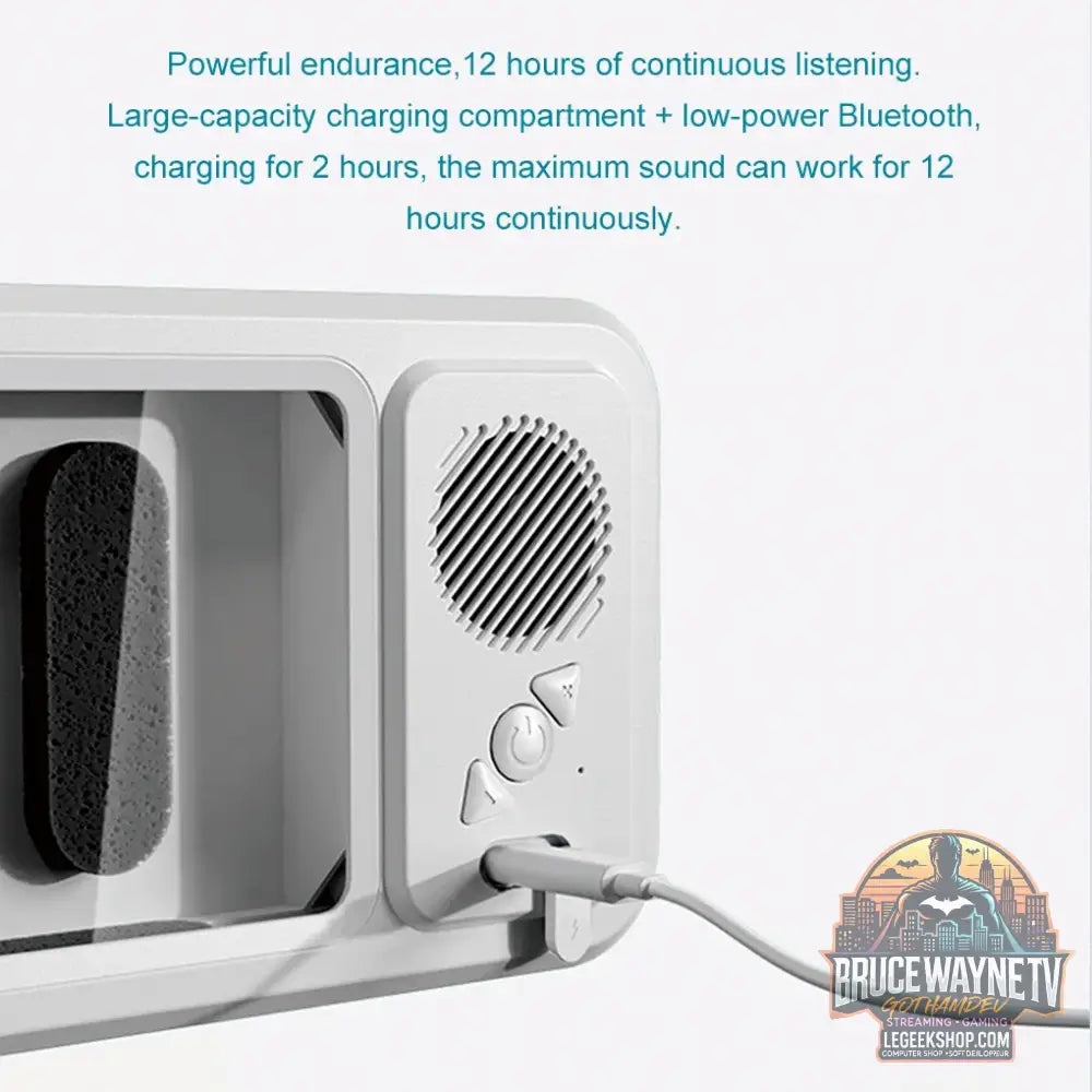 Haut-parleur Bluetooth Douche IPX4 avec Support Téléphone – Z07 - White - Haut-parleur Bluetooth
