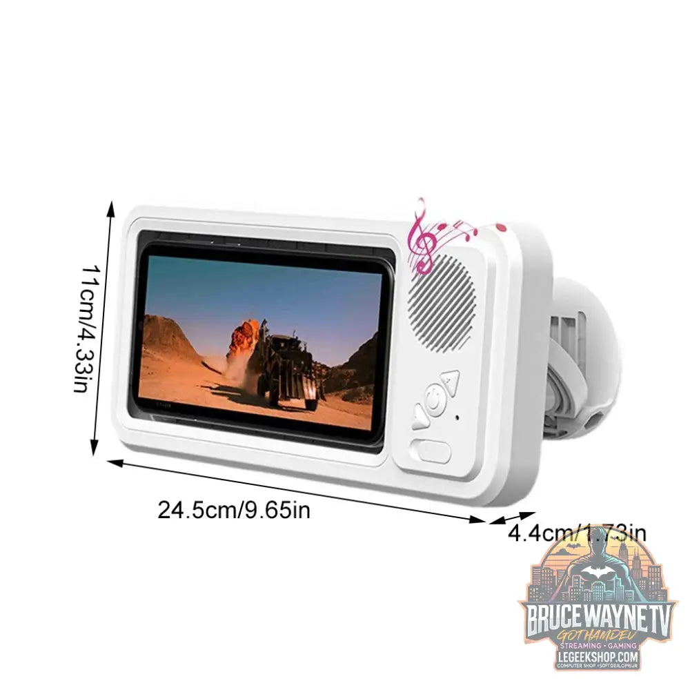 Haut-parleur Bluetooth Douche IPX4 avec Support Téléphone – Z07 - White - Haut-parleur Bluetooth
