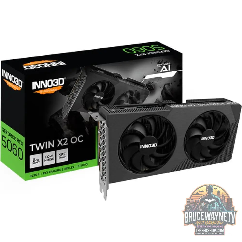 INNO3D GeForce RTX 5060 TWIN X2 OC V2, Grafikkarte DLSS 4, 3x DisplayPort, 1x HDMI 2.1 - INNO3D
