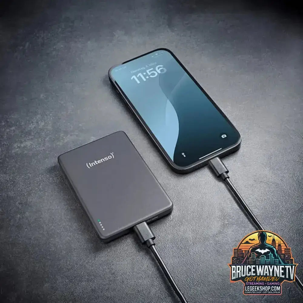 Intenso Magnetic Wireless Powerbank MW10000 Grey grau, 10.000 mAh, MagSafe, PD - Stromquelle: Steckdose, USB-C