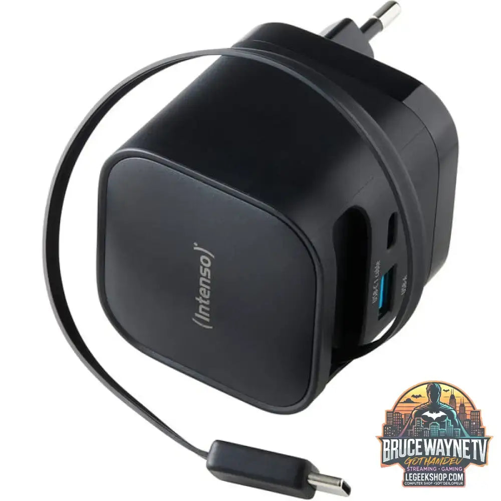 Intenso Power Adapter W65ACIC GaN, Ladegerät schwarz, 65W - Intenso