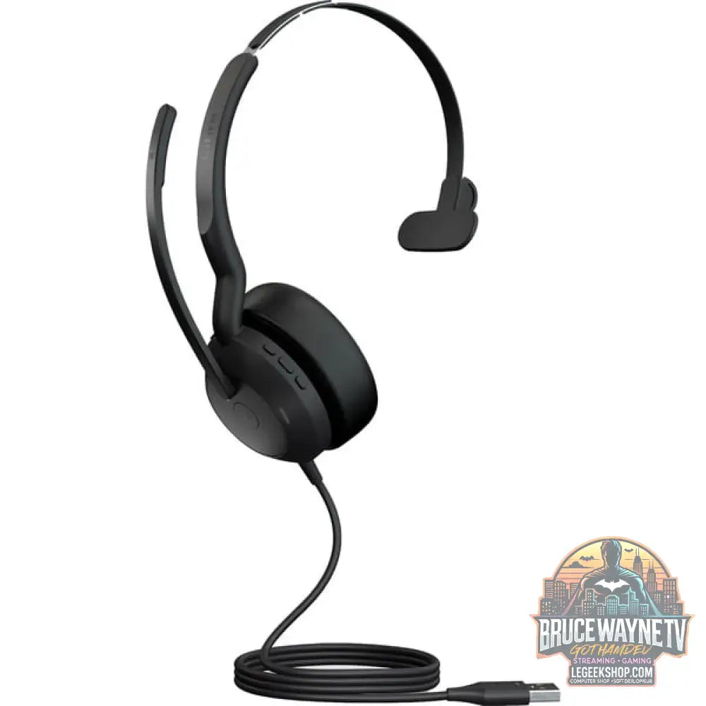 Jabra Evolve2 50, Headset noir, Mono, Microsoft Teams, USB-A - Jabra - vue 2