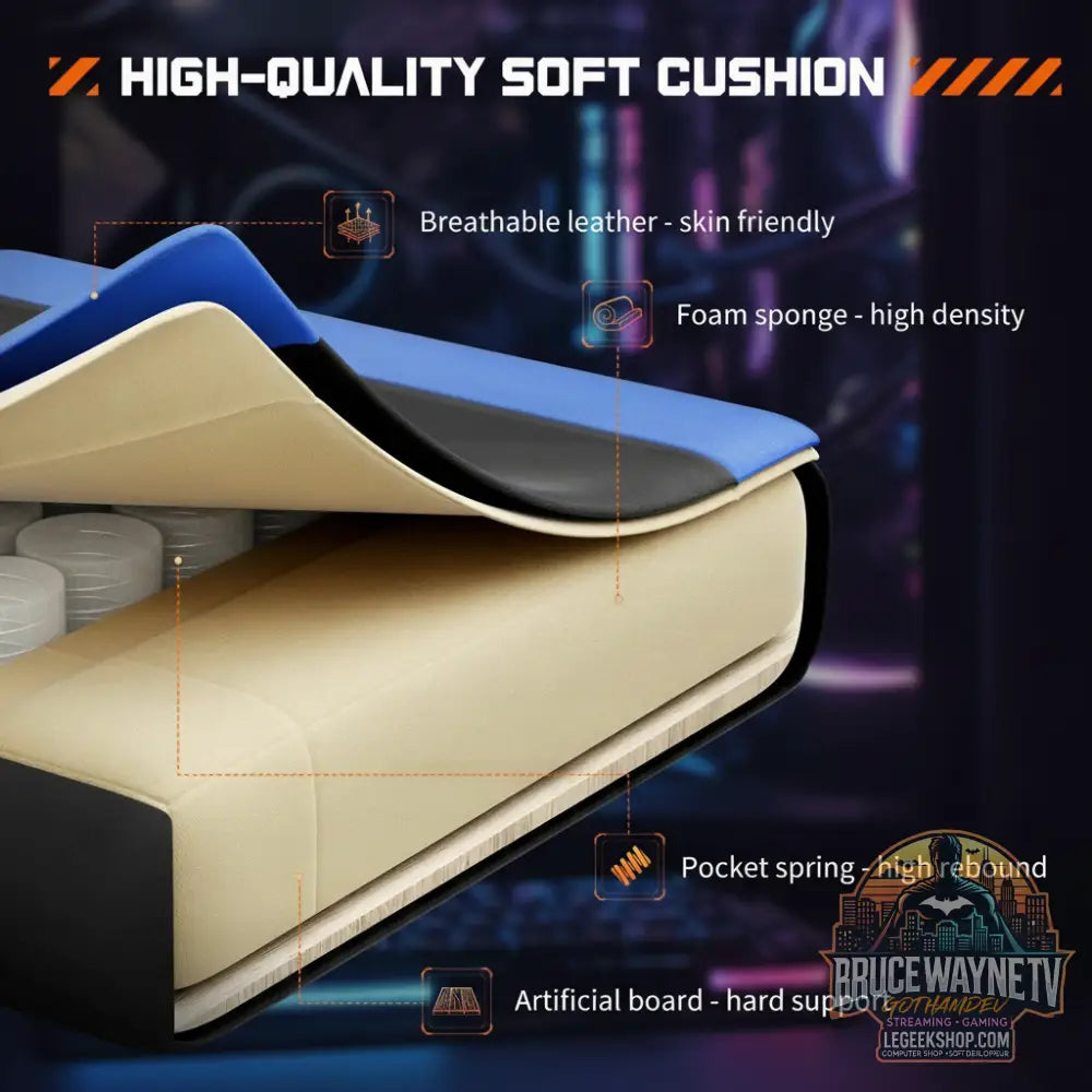 JHK chaise de jeu de course ergonomique… — vue détail 6 LeGeekShop
