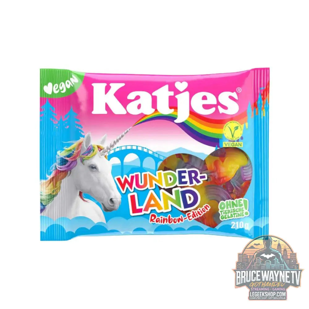 Katjes Wunder-land Rainbow-Edition bonbons gélifiés au goût de fruits de 210 g (Lot de 20) - Snacks & boissons importés