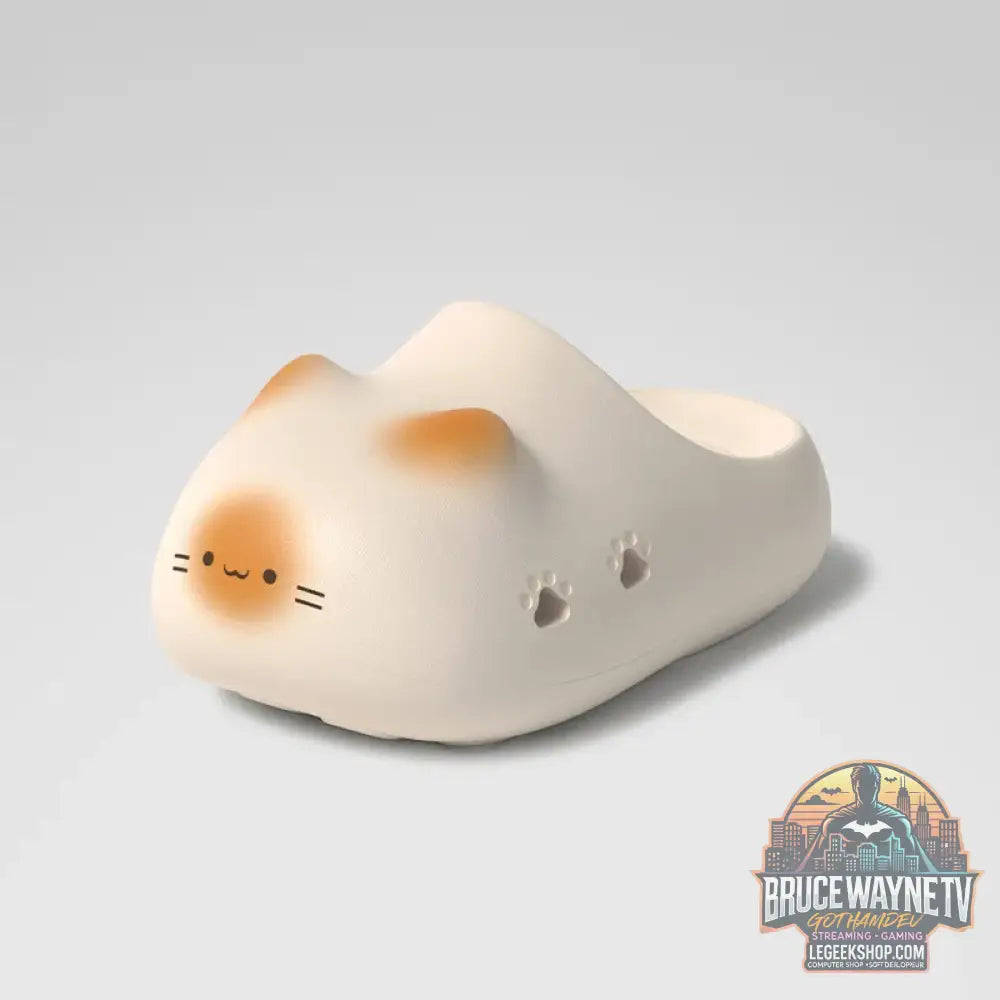 Kawaii kitty pantoufles de créateur femmes bas chat patte chaussures hiver chaud imperméable mules sabots femme chaton