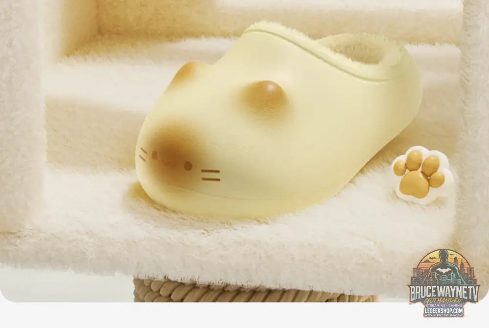 Kawaii kitty pantoufles de créateur femmes bas chat patte chaussures hiver chaud imperméable mules sabots femme chaton
