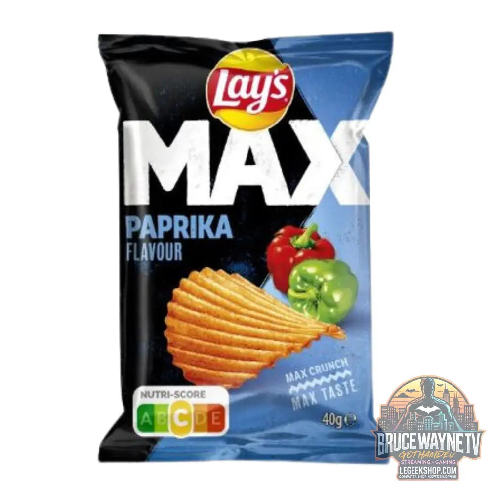 Lay’s Max Saveur Paprika chips au goût de paprika de 40g (Lot de 20) - Snacks & boissons importés