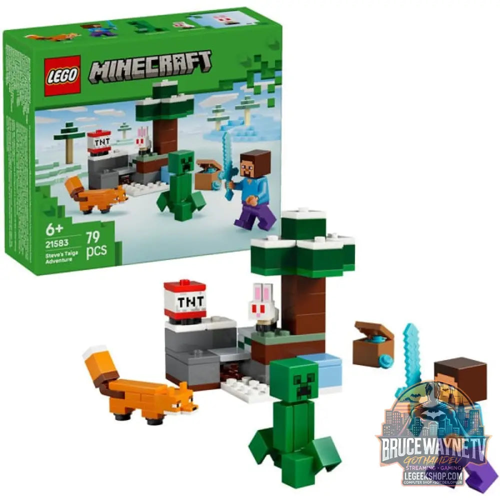 LEGO 21583 Minecraft Steves Abenteuer in der Taiga, jeu de construction - LEGO
