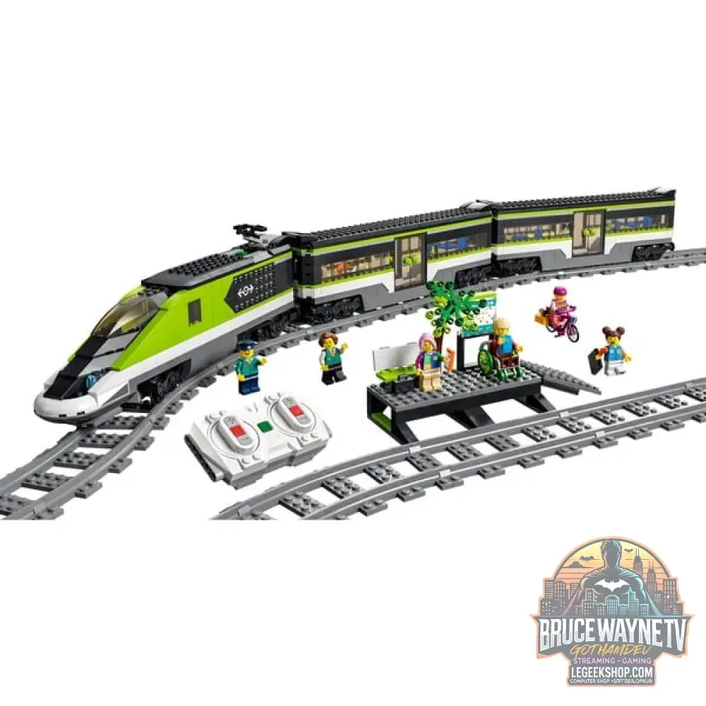 LEGO 60337 City Personen-Schnellzug, jeu de construction Set avec ferngesteuertem Zug avec Scheinwerfern, 2 Wagen et 24 Schienen-Elementen - LEGO - vue 2