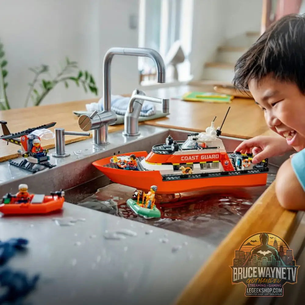 LEGO 60504 City Rettungsboot der Küstenwache avec Hubschrauber, jeu de construction - LEGO - vue 2
