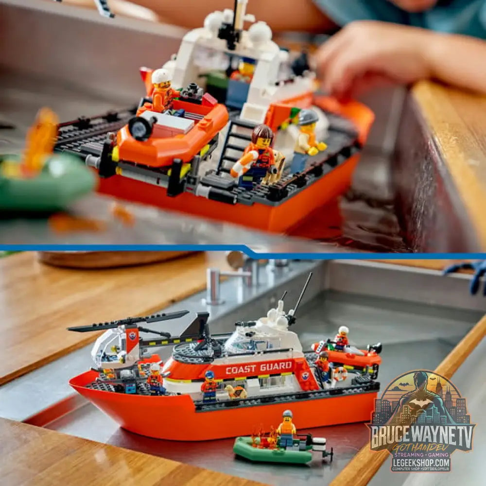 LEGO 60504 City Rettungsboot der Küstenwache avec Hubschrauber, jeu de construction - LEGO - vue 6