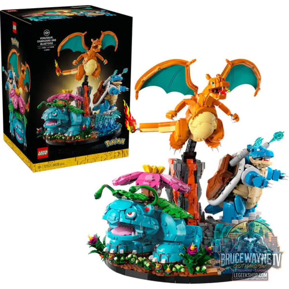 LEGO 72153 Pokémon Bisaflor, Glurak et Turtok, jeu de construction - LEGO