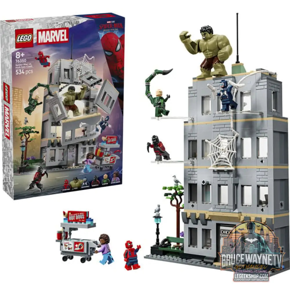 LEGO 76350 Marvel Super Heroes Großer Showdown: Spider-Man vs. Hulk, jeu de construction - LEGO