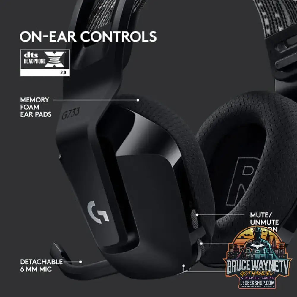 Logitech G733 LIGHTSPEED, casque gaming - vue 5