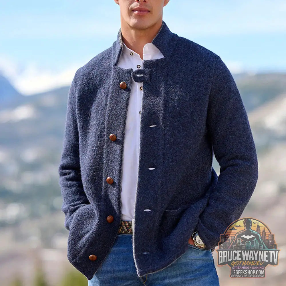 Manteau Mi-Long Homme Laine Décontracté Trench Coat Poches - Manteau Homme