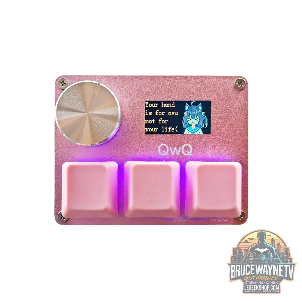 Mini Clavier Mécanique BTXETUEL SayoDevice OSU O3C – Switchs Magnétiques Roses | Écran IPS & Ultra-Vitesse - Pink
