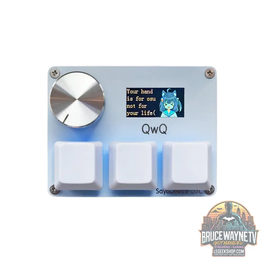 Mini Clavier Mécanique BTXETUEL SayoDevice OSU O3C – Switchs Magnétiques Roses | Écran IPS & Ultra-Vitesse - White
