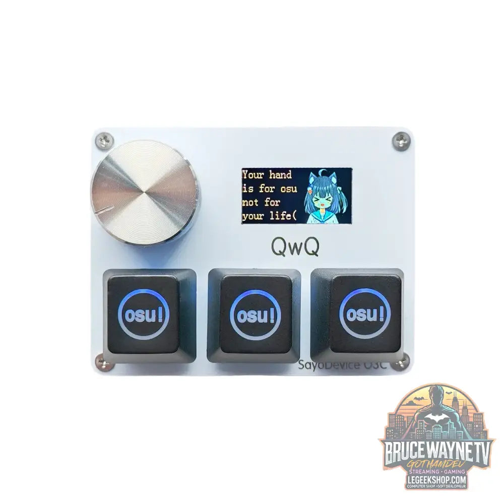 Mini Clavier Mécanique BTXETUEL SayoDevice OSU O3C – Switchs Magnétiques Roses | Écran IPS & Ultra-Vitesse - White OSU