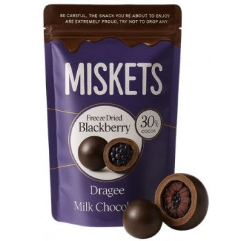 Misket Milk Chocolate Coated Freeze Dried BlackBerry 80 Gr x 12