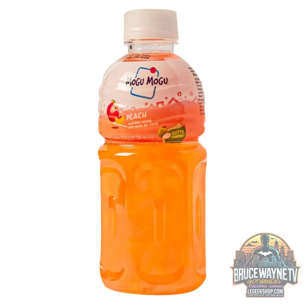 Mogu Mogu Peach Flavored Drink boisson au jus de pêche avec nata de coco de 320ml (paquet de 24) - Snacks & boissons