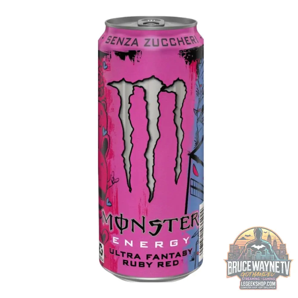 Monster Energy Ultra Fantasy Ruby Red boisson énergétique au goût d’agrumes avec crème de coco de 500ml (Pack de 12)
