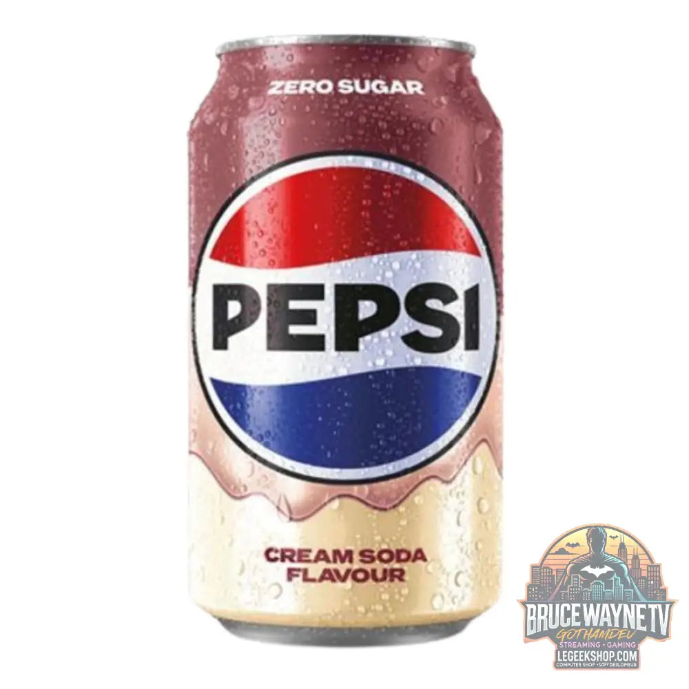 Pepsi Cream Soda Zero Sucre boisson gazeuse au goût de cola et vanille de 330ml (Pack de 24) - Snacks & boissons