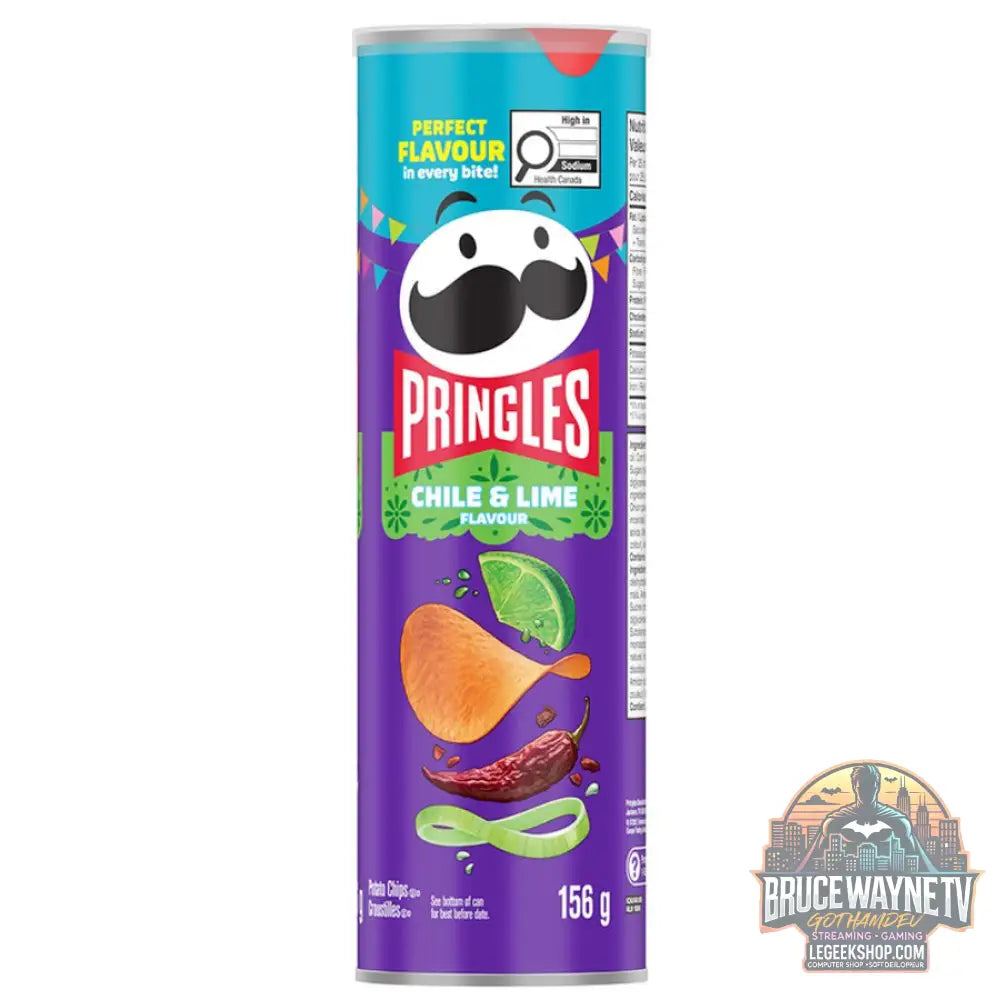 Pringles Chili & Citron vert chips au goût de chili et citron vert de 156g (Paquet de 14) - Snacks & boissons importés