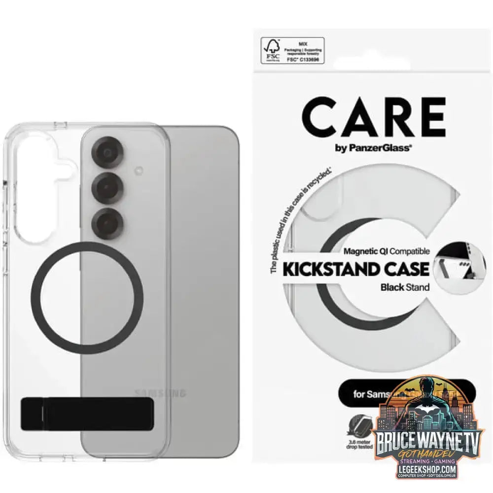 PanzerGlass Kickstand Case, Handyhülle transparent/schwarz, Samsung Galaxy S25+, QI-kompatibel - PanzerGlass - vue 4