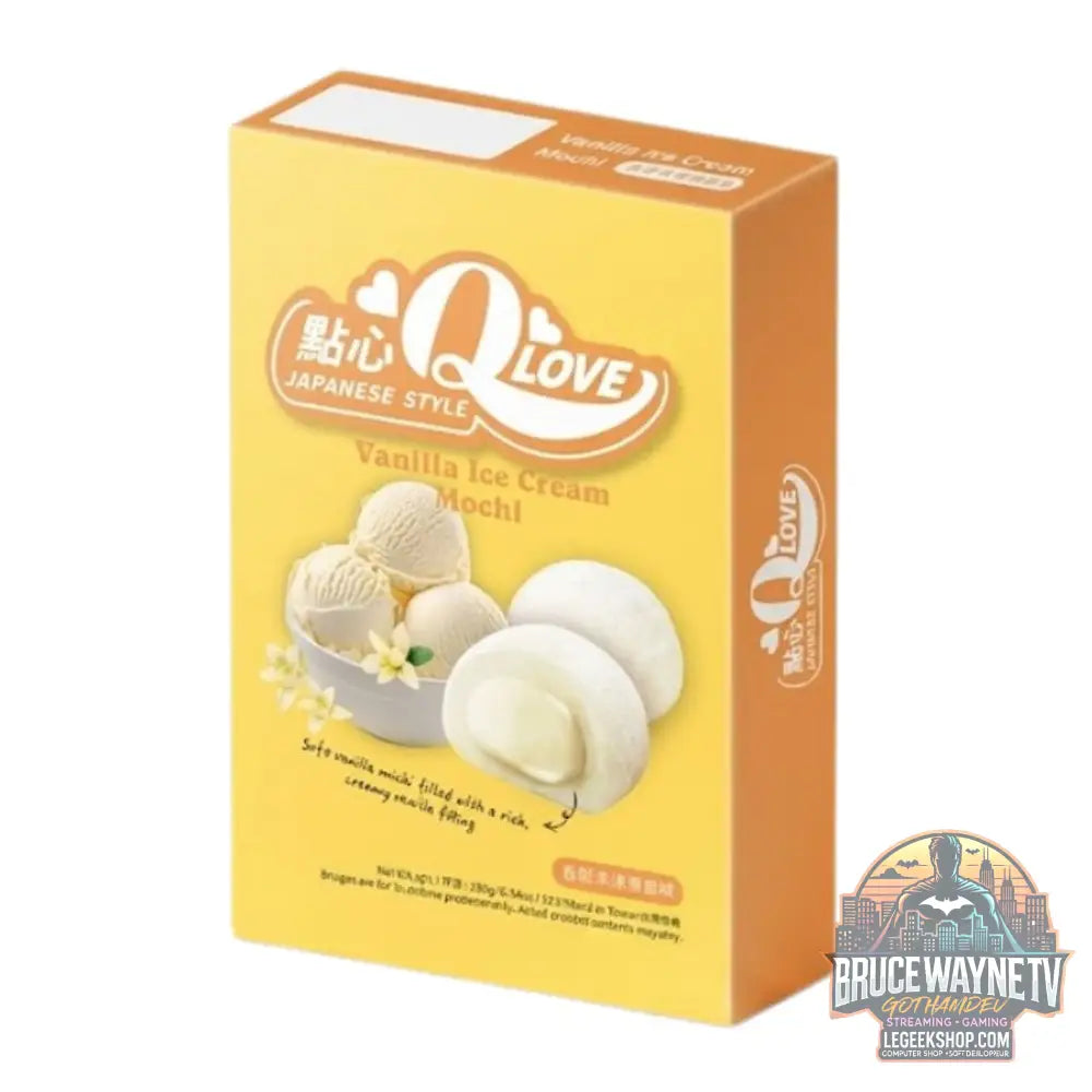 QLove Mochi à la glace vanille mochi au goût de vanille de 180g (Lot de 24) - Snacks & boissons importés